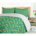 thumbnail image 5 of Ambesonne Autumn Duvet Cover Sets, Seasonal Fall of the Leaf, 2-Queen, Sea Green and Mustard, 5 of 7