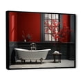 thumbnail image 2 of Designart "Red Modern Bathroom beauty V" Bath & Laundry Floater Framed Wall Art Living Room, 2 of 7