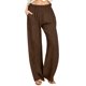 thumbnail image 3 of TaTaai Women Loose Fit Solid Cotton Linen Wide Leg Long Pants Casual Ladies Weekend Outdoor Vacation Wear Breathable No Fading Soft Stylish Versatile Trousers Gift, 3 of 6