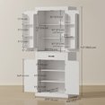 thumbnail image 3 of 72" Kitchen Pantry Cabinet, Kitchen Storage Cabinet with Barn Doors, White, 3 of 10