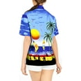 thumbnail image 3 of HAPPY BAY Women's Button Down Blouses Casual Summer Beach Party Short Sleeve Blouse Shirt Tropical Blouses Hawaiian Dresses for Women S plus-size Seashore, Royal Blue, 3 of 6