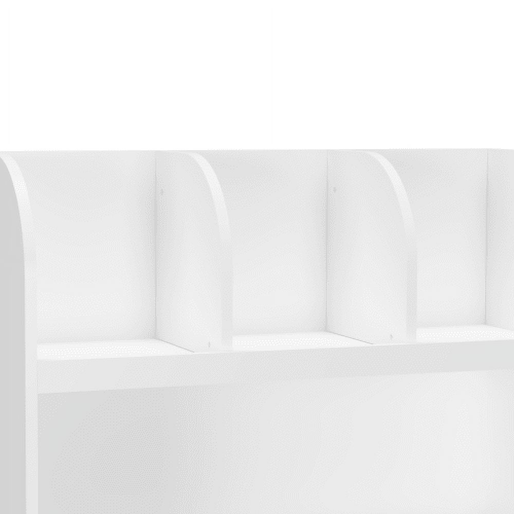Yoneston Kids Storage Cabinet with 4 Compartments, Toy Storage Organizer Montessori Bookshelf for Children's Room Playroom Nursery, White