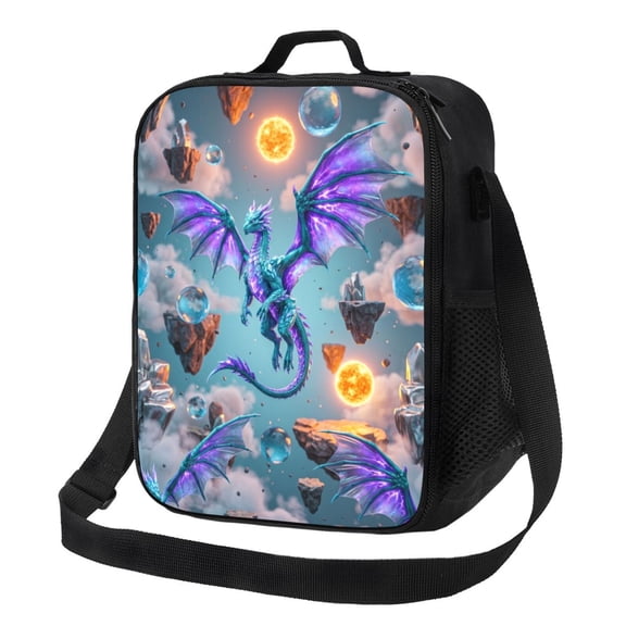 Dragon Lunch Box Cool Dragon Insulated Hot Cold Lunch Bag Reusable Thermal Cooler Tote With Shoulder Strap For Travel Picnic Hiking Adults