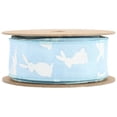 thumbnail image 6 of LaRibbons 1 1/2" Wired Ribbon | Blue w/ White All Over Bunny | 10 Yard Roll, 6 of 9