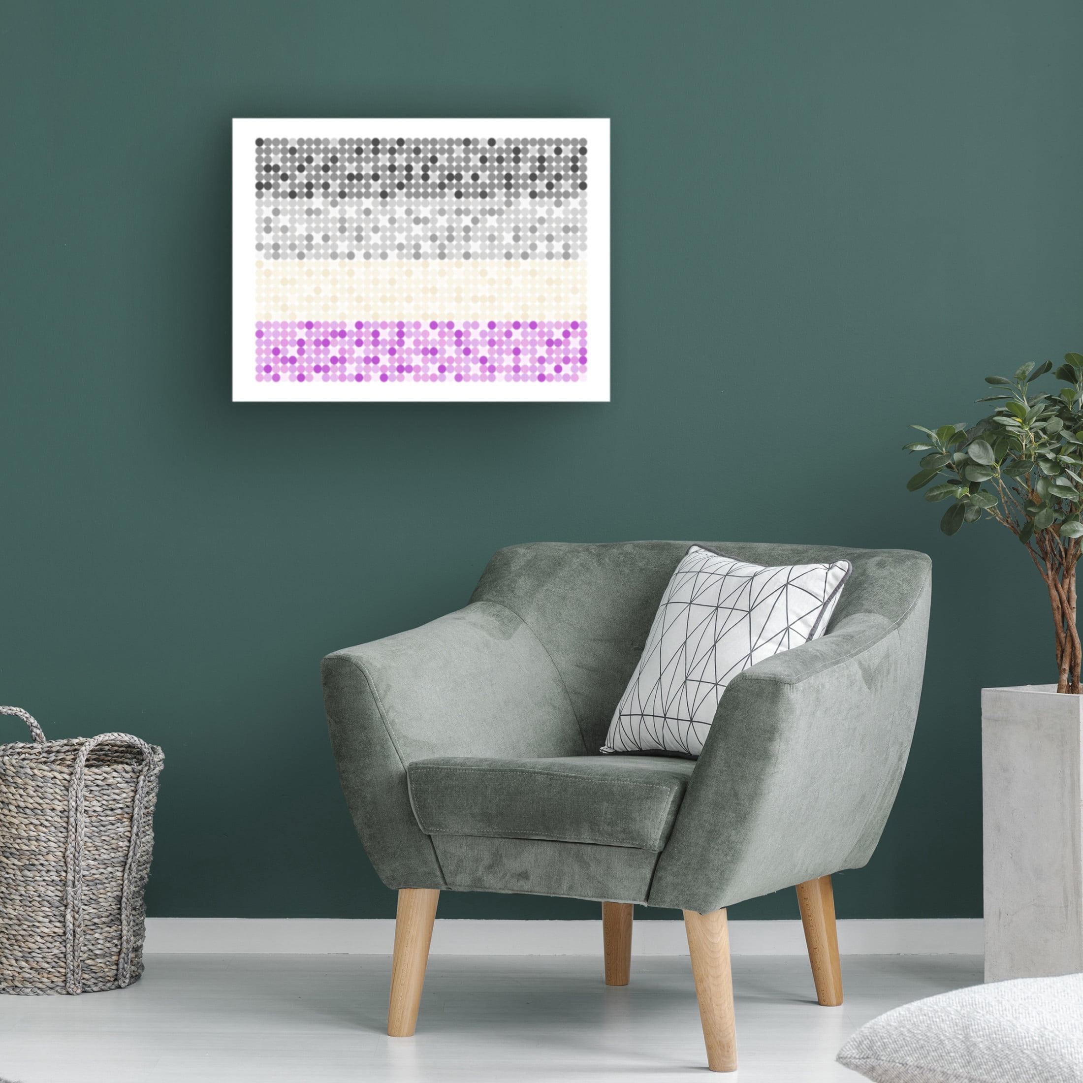 Canvas Wall Art - Tom Quartermaine 'Abstract Circle Asexual Pride Flag' Wall Art for Living Room, Bedroom, or Office Décor by Trademark Fine Art - 32 x 24 Inches