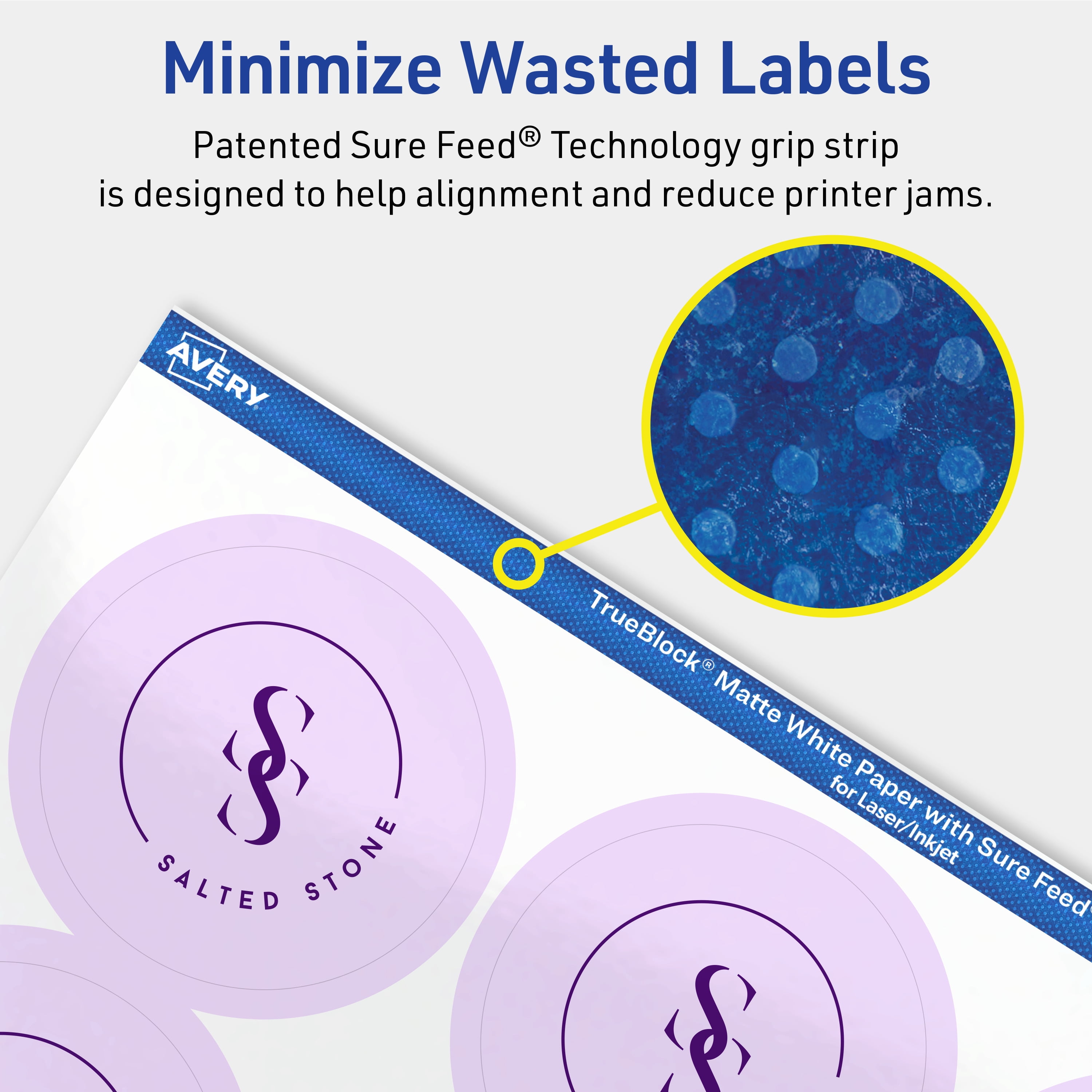 Avery TrueBlock Round Labels, 2.25" Diameter, 300ct
