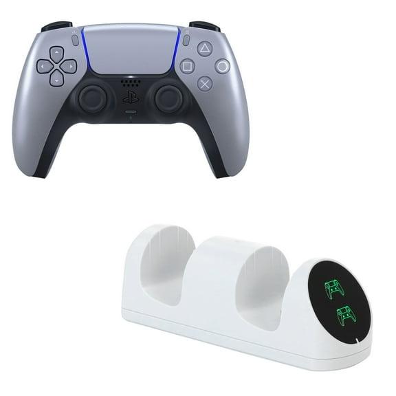 DualSense Controller in Silver with Charging Dock