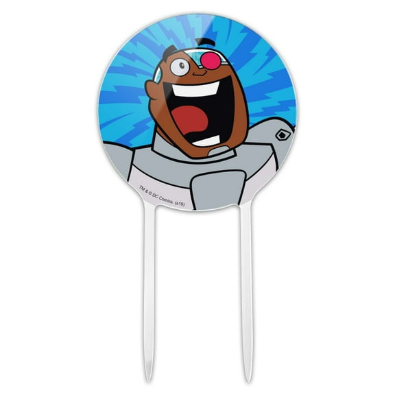 Acrylic Teen Titans Go! Cyborg Cake Topper Party Decoration for Wedding Anniversary Birthday Graduation