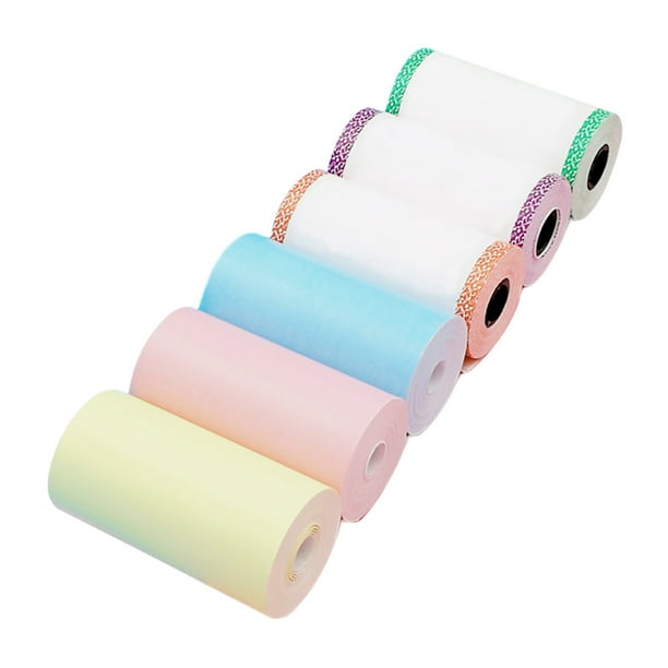 Rollo Papel para Impresora Btafrte Bolsillo Portátil 6 Uds 57x30mm Papel Térmico Autoadhesivo