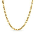 thumbnail image 2 of Bling Jewelry Mens Heavy Solid 7MM Gold Plated Stainless Steel Figaro Chain Necklace 24 Inch, 2 of 3