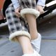 thumbnail image 2 of Pantalones a cuadros para mujer, de otoño e invierno, de cintura alta, estilo coreano, holgados, adelgazantes, de pierna ancha, con forro polar, gruesos, informales, 2 of 4