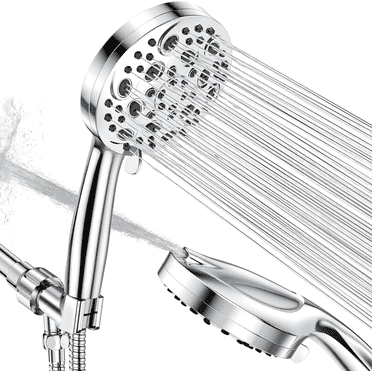 Bchangss Shower Head, 10 Spray Setting Detachable Shower Head with Handheld, HandHeld Shower Head for Bathroom Tub with Hose 59 inch Stainless Steel and Adjustable Holder