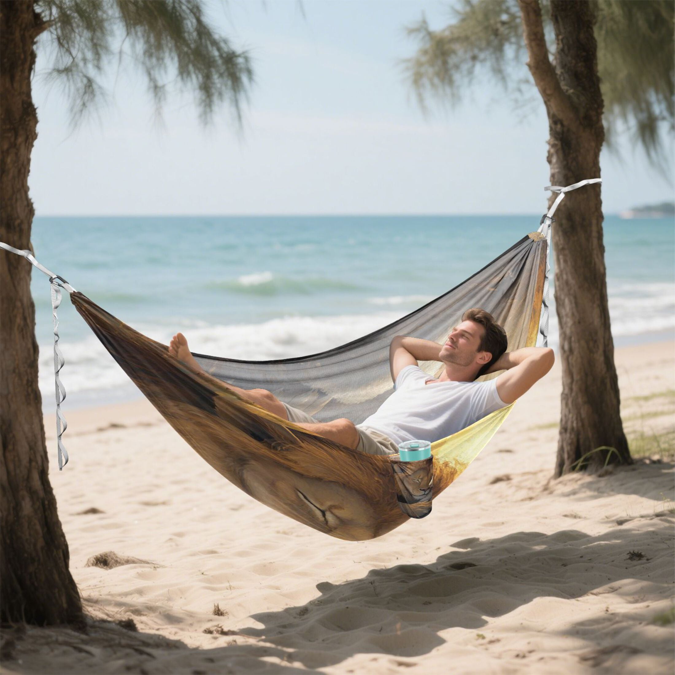 Hammock Camping Hammock Nylon Portable Hammock Travel Camping Hammock Beautiful Lion Sheep