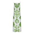 thumbnail image 5 of Sakmal Hawaiian Jumpsuits for Women Summer Wide Leg Beach Tropical Overalls Square Neck Sleeveless Full Green Pants for Women, 5 of 6