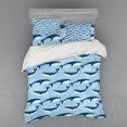 thumbnail image 2 of Ambesonne Abstract Bedding Set 3 Pcs, Cartoon Whale Nautical, Twin, Blue White, 2 of 3