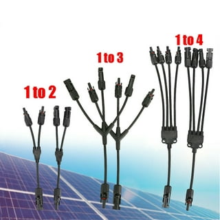Htovila Y Branch Solar Connectors Parallel Cable Adapter 3-Way Solar Cable  Connector Self-locking IP67 Waterproof PV Panel Male Female Extension  Connector 12AWG 