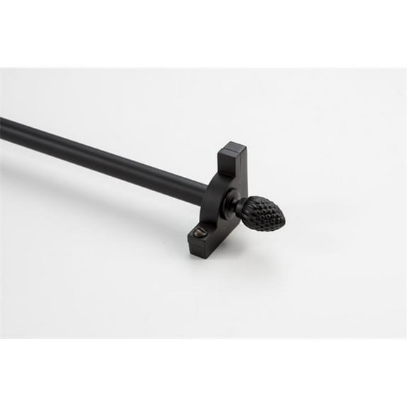 Zoroufy 01961-03920 28.5 in. Sovereign Tubular Stair Rod Set with Smooth Brackets Pineapple Finials in Wrought Iron