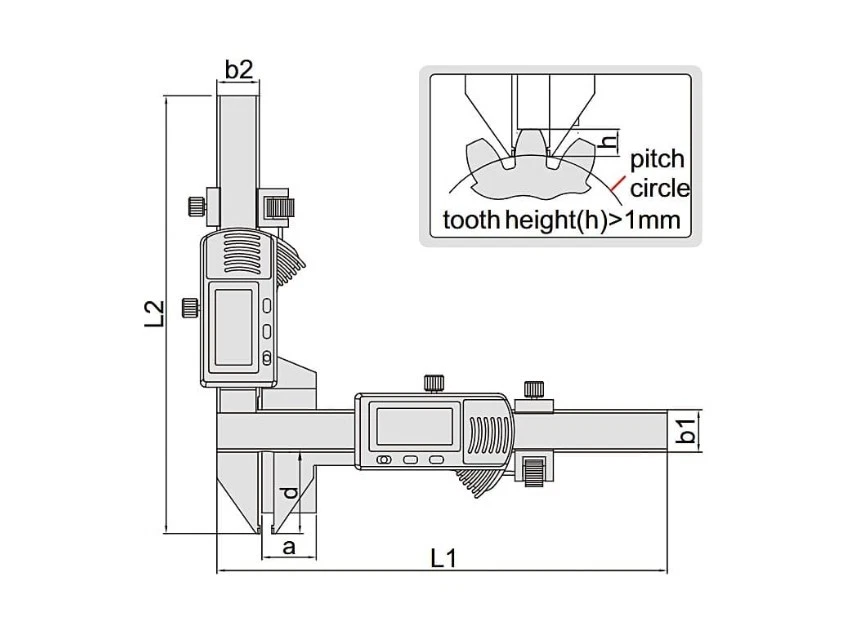 1181-M25A Insize Digital Gear Tooth Calipers Range M1-M25A