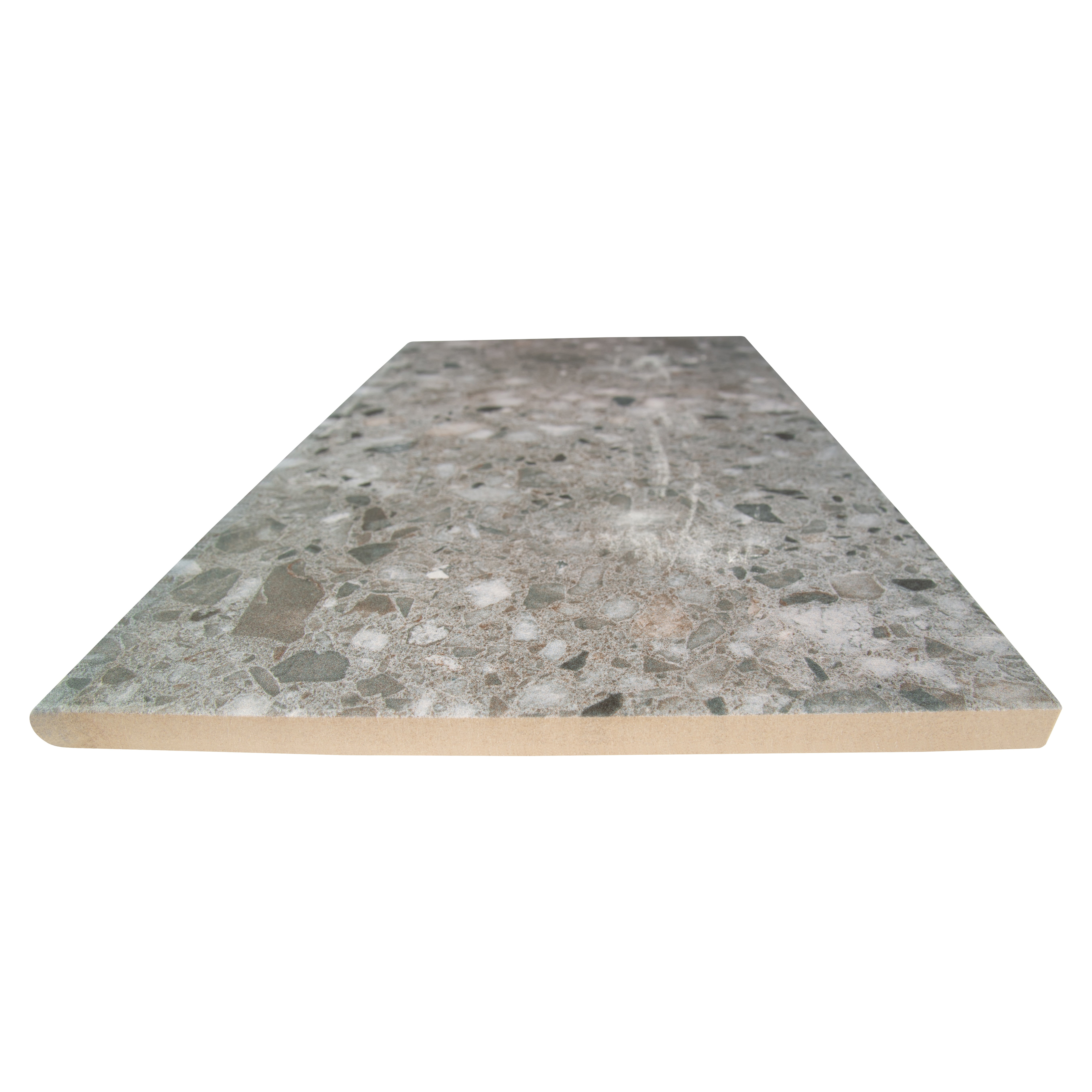 Terrazo Gris 13 in. x 24 in. Matte Porcelain Pool Coping (4.33 sq. ft. / case)