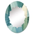 thumbnail image 2 of Designart "Abstract Geometric Fusion in Green and Blue II" Abstract Shapes Round Wall Mirror - Modern Oval Printed Decorative Oversized Mirror - Multiple Color Options, 2 of 4