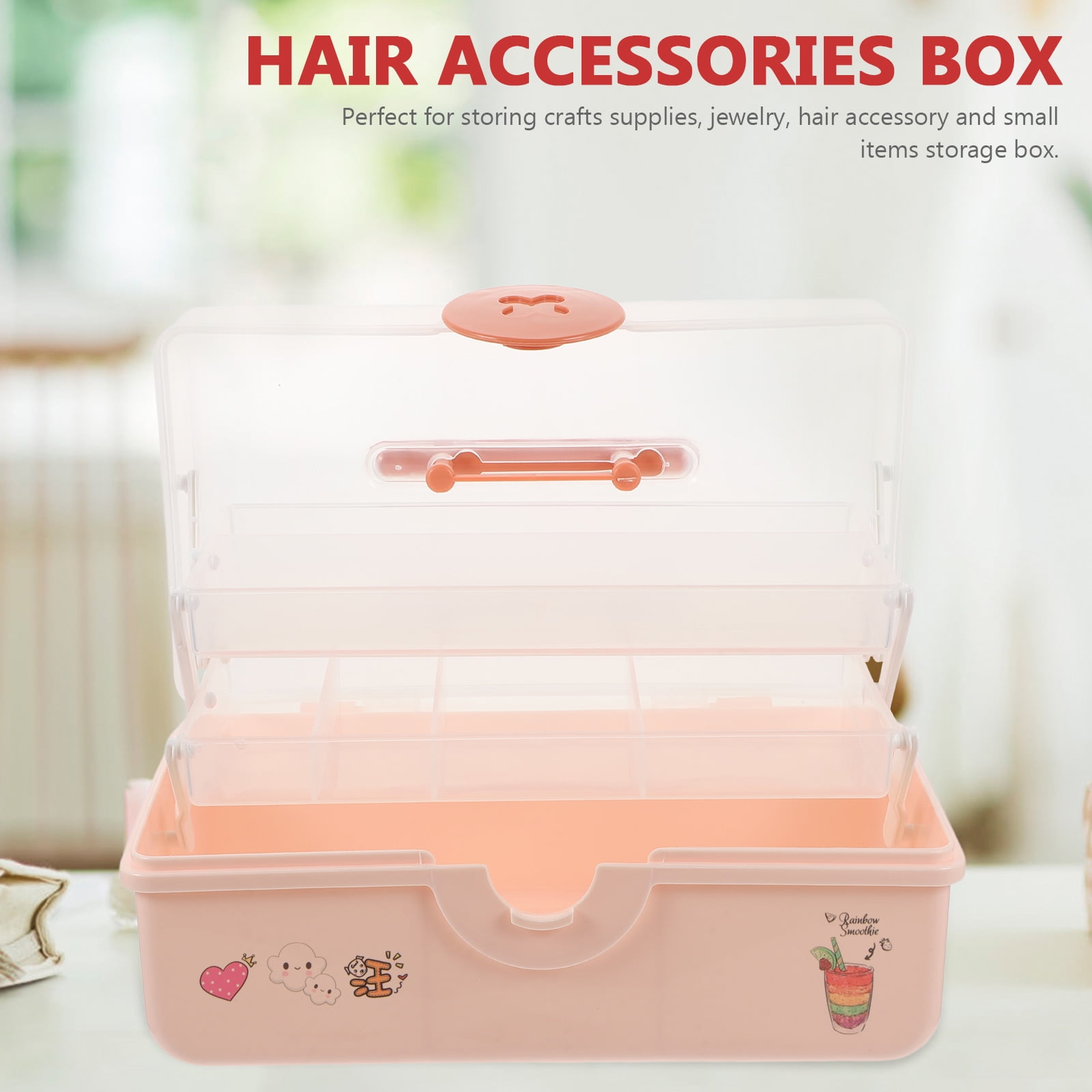 BESTYASH Headband Holder Stand Scrunchie Organizer PP Pink Large Capacity 1Pack