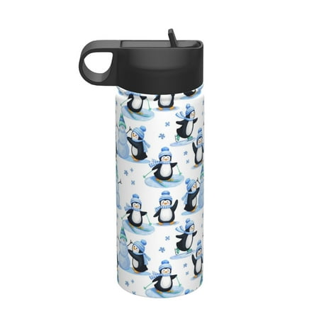 

Matuu Playful Penguins and Snowmen for 18oz Durable Thermal Cups Keep Drinks Cold & Hot Insulated Coffee Mug with Lid (With Straw)
