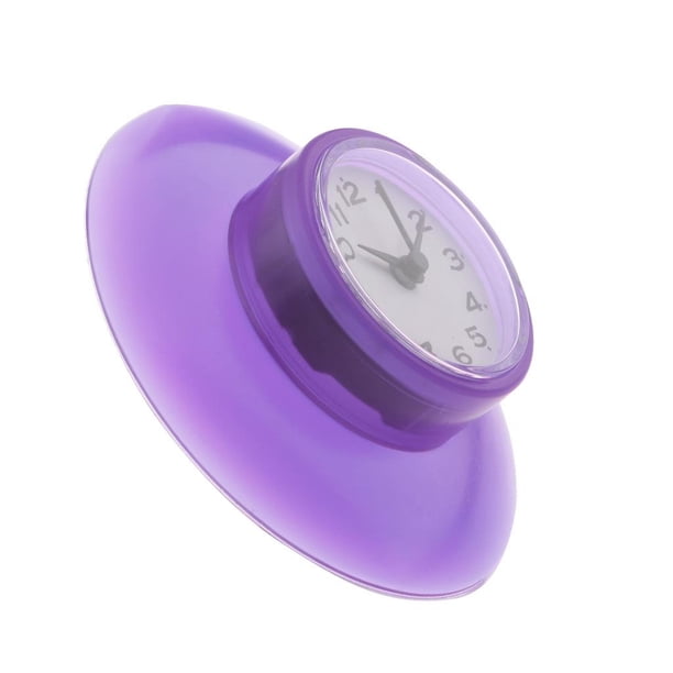 Reloj con Ventosa Cocina Pared Ventana Espejo Superficie Lechón Pared Reloj Tiempo Reloj 3 Pulgadas , Púrpura, 87x25 mm perfecl Reloj de baño resistente al agua