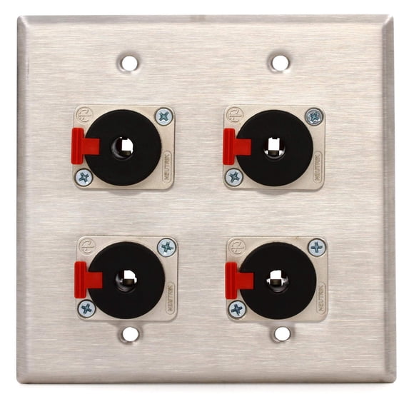 Placa de pared Proco WP2023 con 4 conectores TRS con bloqueo