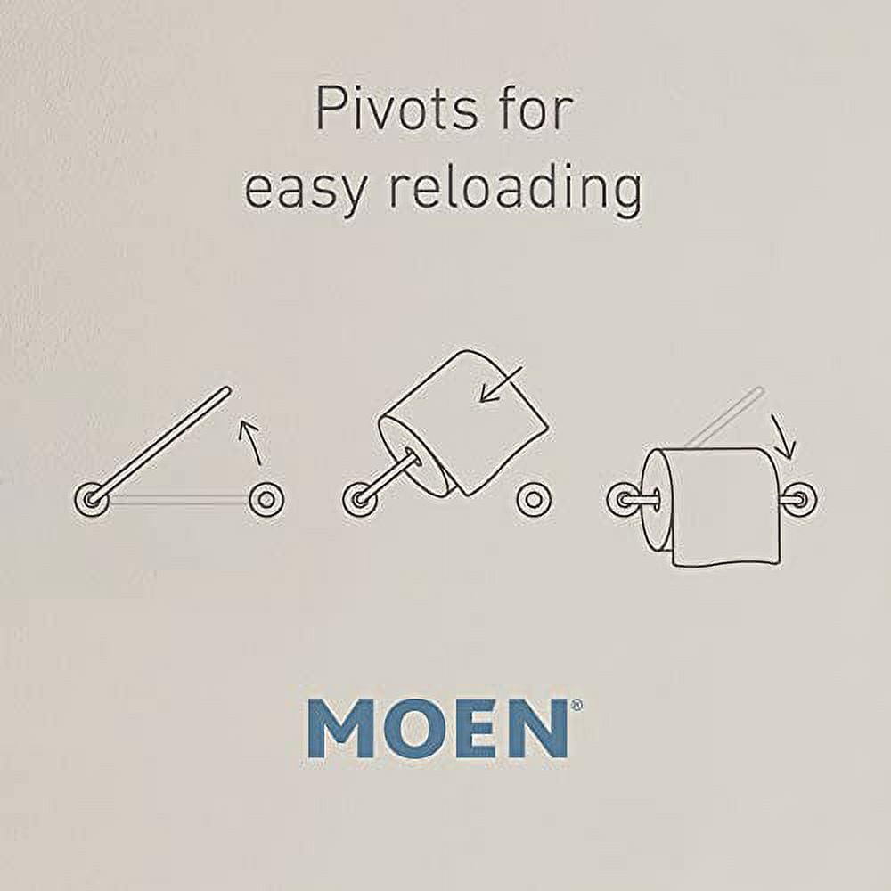 Moen YB0208BN Doux Wall Mount Toilet Tissue Holder in Brushed Nickel
