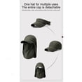 thumbnail image 4 of Ndbuld Hat For Sun Protection For Men Men'S Outdoor Summer Sun Protection Hat Detachable Quickdrying Sun Hat Solid Color Sun Protection Hiking And Fishing Hat Army Green Free Size, 4 of 7