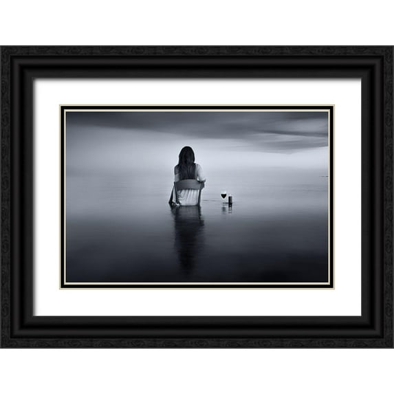 Kaimaki, Maria 32x22 Black Ornate Wood Framed with Double Matting Museum Art Print Titled - Enjoy the Silence