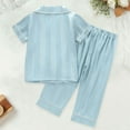 thumbnail image 4 of Toddler Boys Satin Pajamas Kids Button Down Sleepwear With Pajamas Sleepwear Outfits Silk Pjs For Girls 12-18 Months, 4 of 4