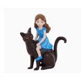 thumbnail image 4 of Girl Riding Statue - Resin Figurine Of Girl In Blue Dress On For Garden Patio Yard Flower Pot Decor, 4 of 9