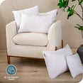 thumbnail image 3 of Bare Home 26"x26" Pillow Inserts, Decorative Square Pillow Insert for Sofa/Couch, Set of 2, White, 3 of 9