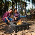 thumbnail image 2 of MistMo 36 inch Square Metal Wood Burning Fire Pit Table for Outdoor, 2 of 5