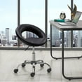 thumbnail image 3 of Duhome Work Rolling Stool Faux Leather Chair Adjustable Swivel Chair on Wheels Modern Salon Stool, Black, 3 of 9
