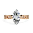 thumbnail image 2 of IGI Certified Lab Grown Diamond Engagement Ring | Center 10x5mm Marquise Cut Beaded Solitaire Stackable Promise Rings For Women In 18K Solid Rose Gold | F-G, VS-SI Quality (1.05 Ctw) Ring Size-4.5, 2 of 7