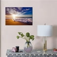 thumbnail image 2 of Beach Canvas Wall Art Beautiful Coastal Prints Painting for Living Room Bedroom Seaside Sunrise Landscape Picture Wall Mount Artwork for Home Kitchen Office Wall Decor Ready to Hang [12''W X 18''H], 2 of 6