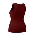 thumbnail image 7 of Sevevn Women's Plus Size Ribbed Crop Tank Top U-Neck Sleeveless Top with Built-in Bra Wine XL, 7 of 7