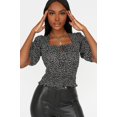 thumbnail image 1 of Urban Planet Women's Printed Smocked Milkmaid Blouse, 1 of 3