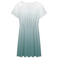 thumbnail image 3 of Blue And White Gradient Dress Summer Street Style Dresses Female Short Sleeve Printed Sundress, 3 of 7
