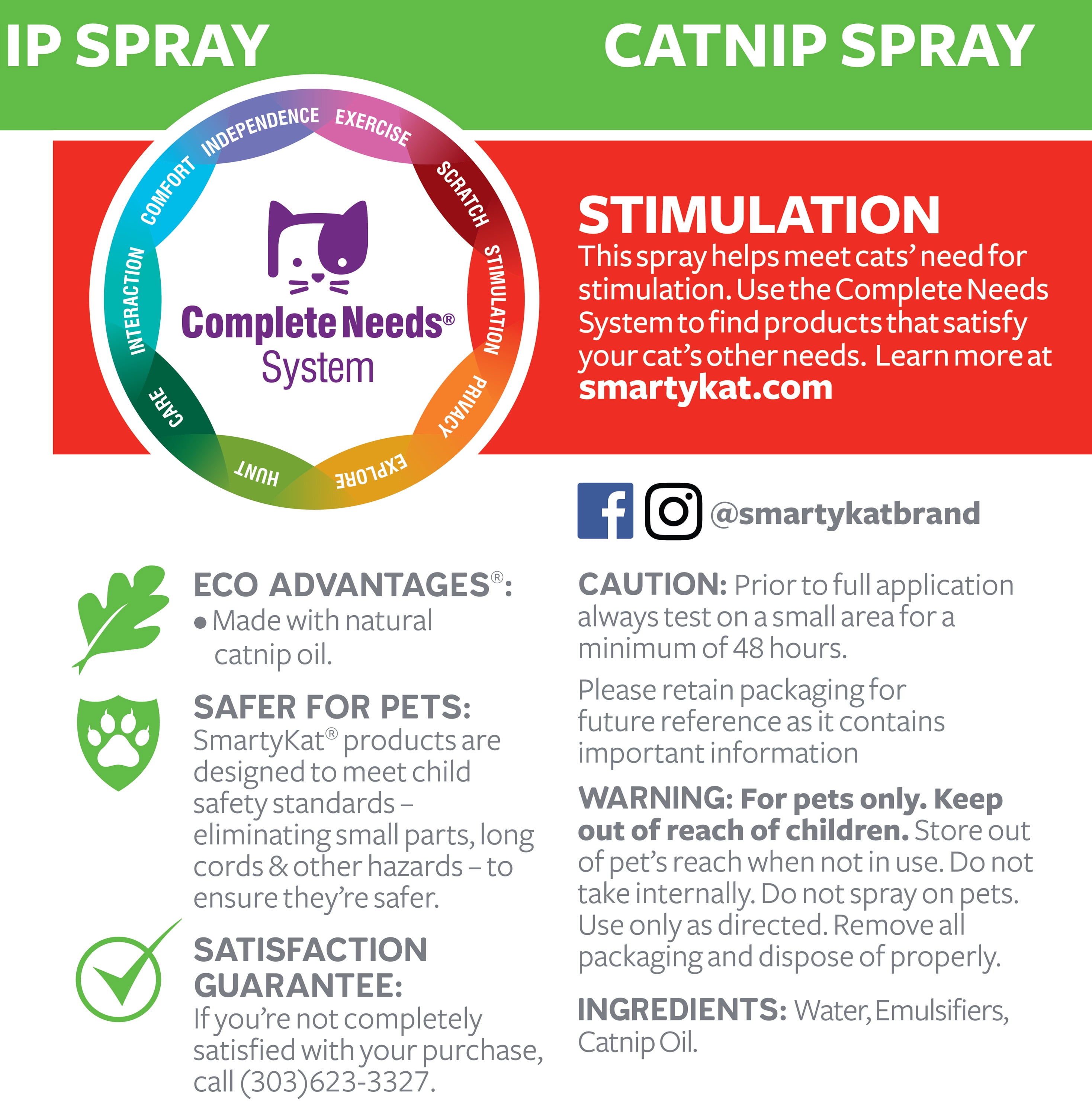 SmartyKat CATNIP MIST Spray Attracts Your Cat to Toys, Beds & Scratchers 7  oz.