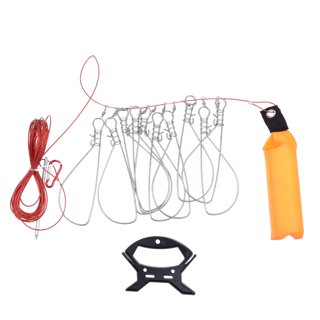 Fish Stringer 5 Swivel Snap Hooks With a 16 Foot Hanging Wire and