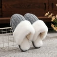 thumbnail image 6 of Unisex Slippers for Couple Men Women Flat Heel Close Toe Slip-on Indoor House Shoes Solid Color Outdoor Warm Winter Home Slippers for Couples Gray 6.5, 6 of 7