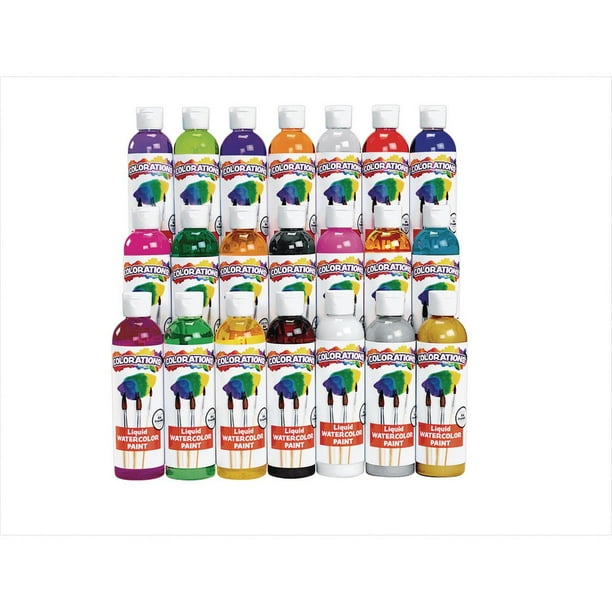 Colorations Liquid Watercolor paints, set of 21, 8oz bottles NonToxic