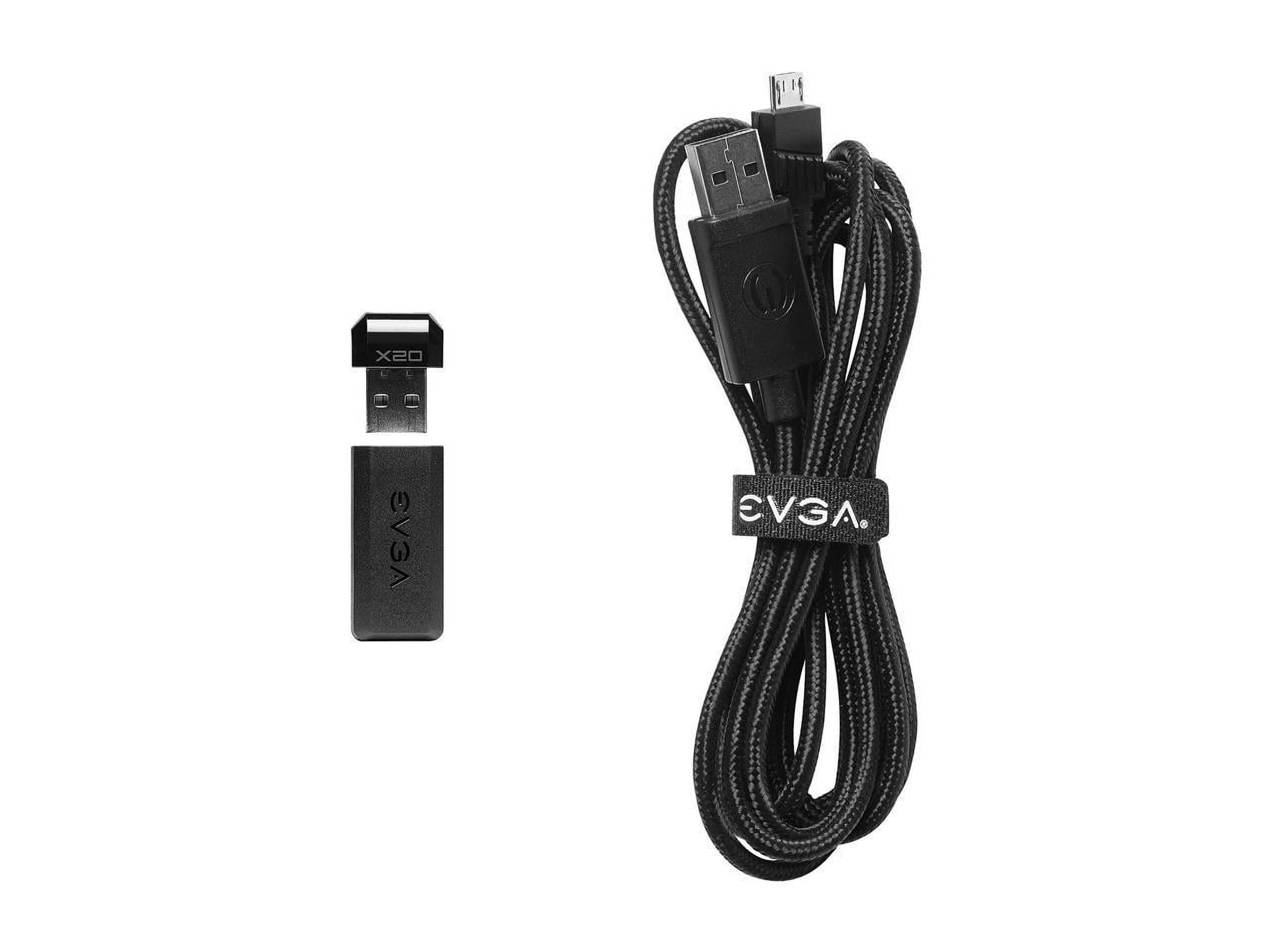 EVGA X20 Gaming Mouse, Wireless, Black, Customizable, 16,000 DPI, 5 Profiles, 10 Buttons, Ergonomic 903-T1-20BK-KR