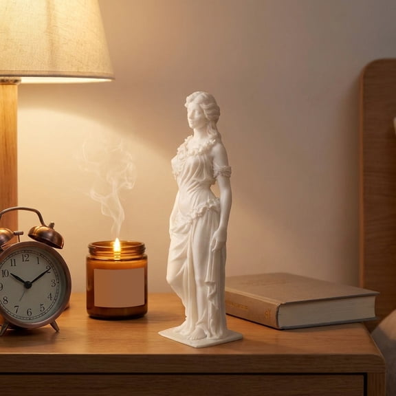 Dserhfy 3D Printed Goddess Figurine Elegant Greek Goddess Statue Roman-Style Female Sculpture for Office Living Room Desk Shelf Decor