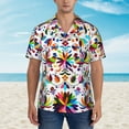 thumbnail image 4 of Balery Mexican Bright Style Print Men's Hawaiian Shirts Short Sleeve Beach Shirt Relaxed Fit Vacation Button Down Shirts-XX-Large, 4 of 9
