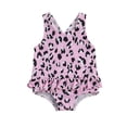 thumbnail image 1 of ITFABS Summer Baby Girl Nylon Printed U-shaped Neck Cross Strap Ruffle Swimwear, 1 of 6