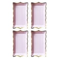 thumbnail image 1 of Visland 4 Pcs/Set Disposable Fruit Plate Colorful Rectangular Disposable Tableware Plate for Picnic, 1 of 1